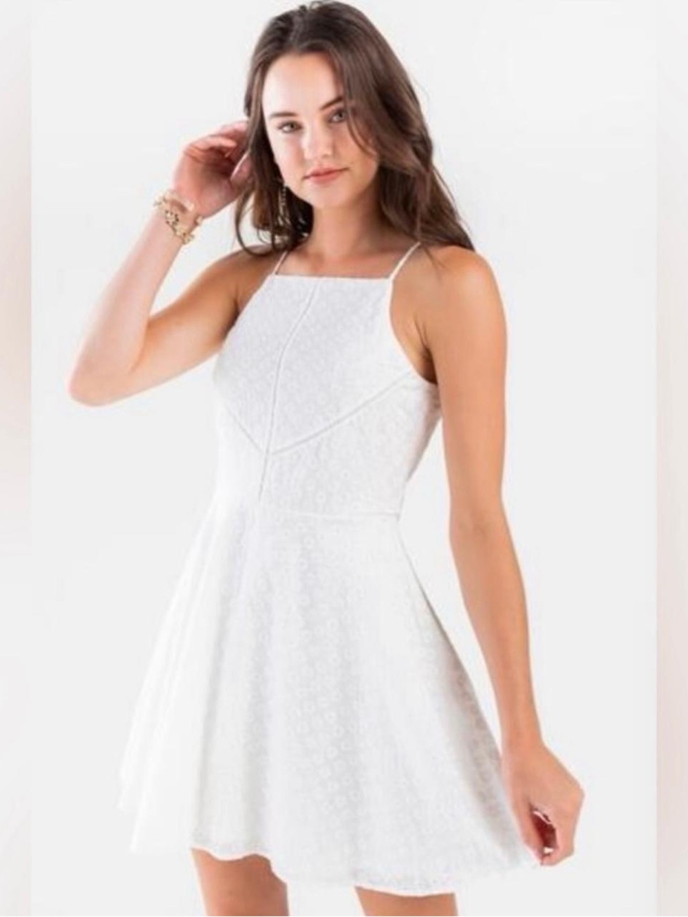 White Eyelet Skater Dress